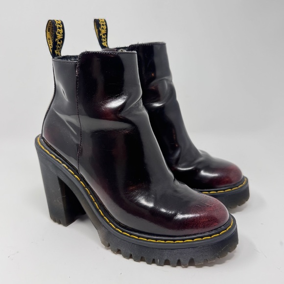 Dr. Martens Magdalena heeled ankle boots in cherry red, women’s  US 5 / EU 36 - Picture 1 of 13